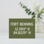Fort Benning Latitude Longitude-Briefkaart Briefkaart (Staand voorkant)