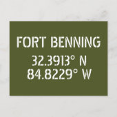Fort Benning Latitude Longitude-Briefkaart Briefkaart (Voorkant)