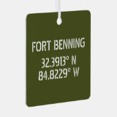 Fort Benning Latitude Longitude Keepsake Metalen Ornament (Voorkant Rechts)