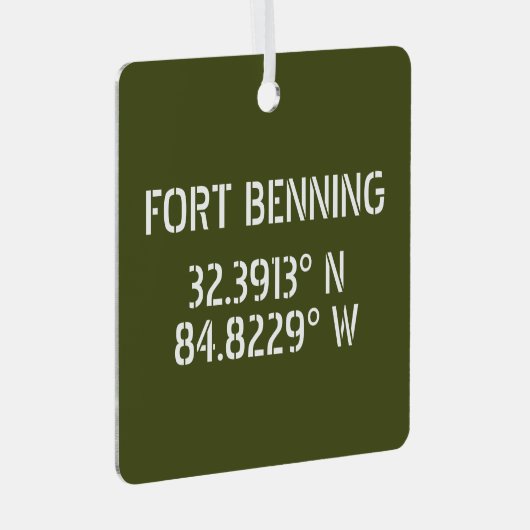 Fort Benning Latitude Longitude Keepsake Metalen Ornament (Voorkant Rechts)