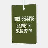 Fort Benning Latitude Longitude Keepsake Metalen Ornament (Voorkant links)