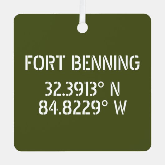 Fort Benning Latitude Longitude Keepsake Metalen Ornament (Voorkant)