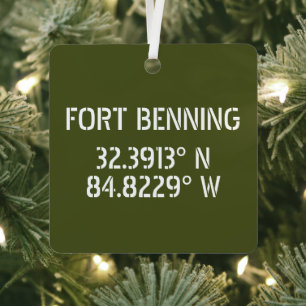 Fort Benning Latitude Longitude Keepsake Metalen Ornament