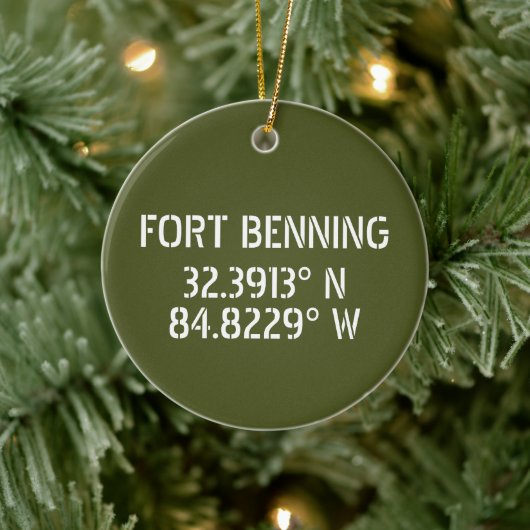 Fort Benning Latitude Longitude op maat Keramisch Ornament (Boom)