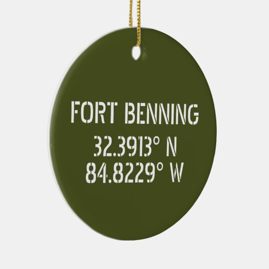 Fort Benning Latitude Longitude op maat Keramisch Ornament (Rechts)