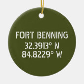 Fort Benning Latitude Longitude op maat Keramisch Ornament (Voorkant)