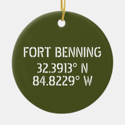Fort Benning Latitude Longitude op maat Keramisch Ornament (Voorkant)