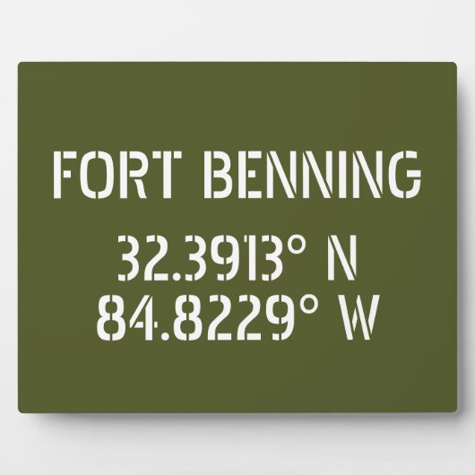 Fort Benning Latitude Longitude-tablet Fotoplaat (Voorkant)