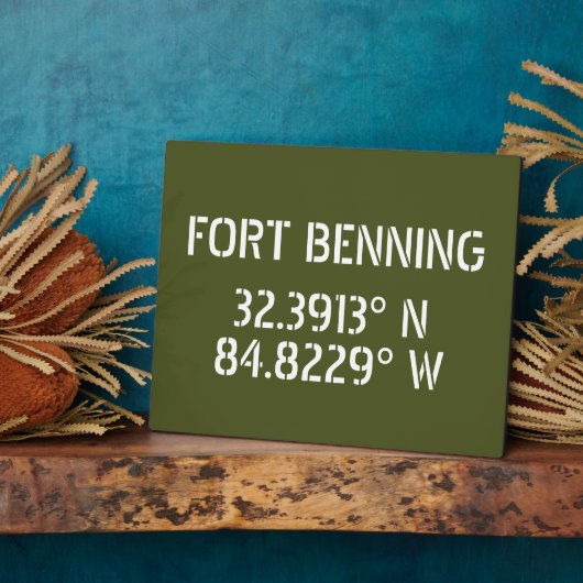Fort Benning Latitude Longitude-tablet Fotoplaat (Zijkant)
