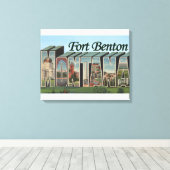 Fort Benton, Montana - Grote lettertjes Canvas Afdruk (Insitu (Houten vloer))