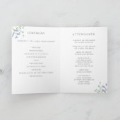 Fort blauw Waterverf Floral Wedding vouwd Programma (Binnen)