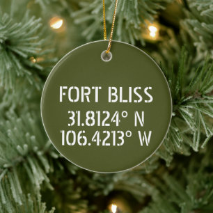 Fort Bliss Latitude Longitude, op maat gemaakt Keramisch Ornament