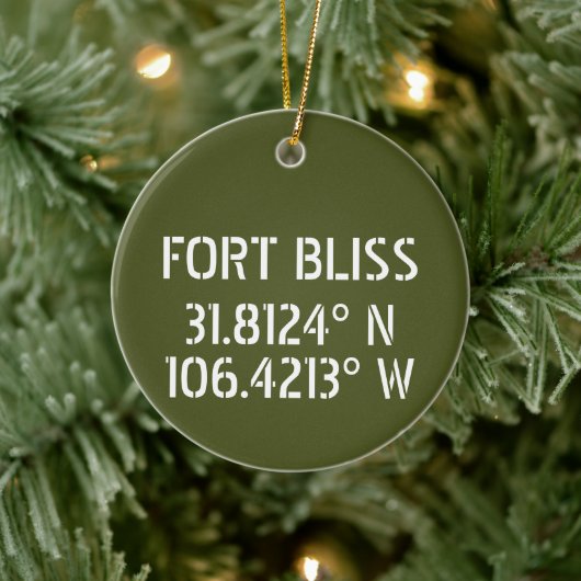 Fort Bliss Latitude Longitude, op maat gemaakt Keramisch Ornament (Boom)