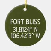 Fort Bliss Latitude Longitude, op maat gemaakt Keramisch Ornament (Voorkant)