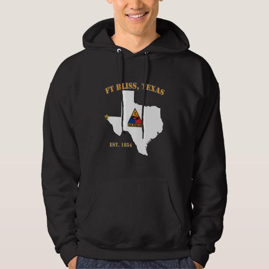 Fort Bliss Tx militaire basis 1e pantserdivisie Hoodie (Voorkant)