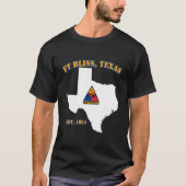 Fort Bliss Tx militaire basis 1e pantserdivisie T-shirt (Voorkant)