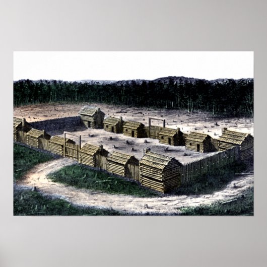 Fort Boonesborough Kentucky Historic Fort Diagram Poster (Voorkant)