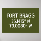 Fort Bragg Breedtegraad Lengtegraad Poster (Voorkant)