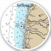 Fort Bragg California Chart Sticker (Voorkant)