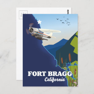 Fort Bragg California-kaart Briefkaart