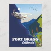 Fort Bragg California-kaart Briefkaart (Voorkant)
