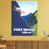 Fort Bragg California-kaart Canvas Afdruk (Insitu (Woonkamer))