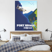 Fort Bragg California-kaart Canvas Afdruk (Insitu (Slaapkamer))
