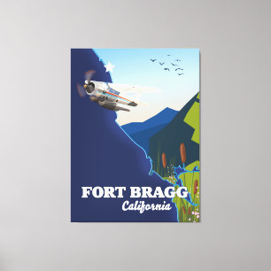 Fort Bragg California-kaart Canvas Afdruk