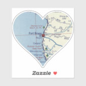 Fort Bragg California  Map Sticker (Vel)