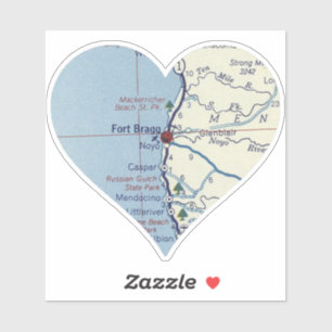 Fort Bragg California Map Sticker