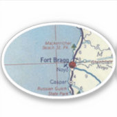 Fort Bragg California Map Sticker (Voorkant)