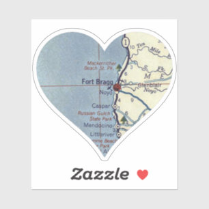 Fort Bragg California Map Sticker