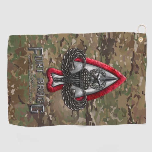 Fort Bragg Camo Golfhanddoek (Horizontaal)