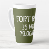 Fort Bragg Latitude Lengtegraad Latte Mok (Linkerhoek)