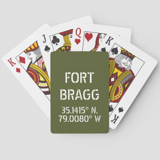 Fort Bragg Latitude Lengtegraad Pokerkaarten (Achterkant)