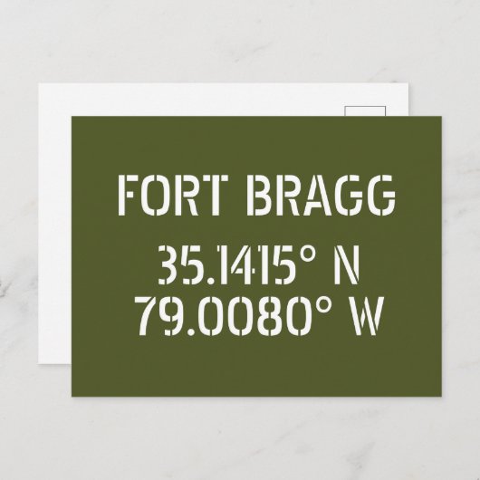 Fort Bragg Latitude Longitude-Briefkaart Briefkaart (Voorkant / Achterkant)