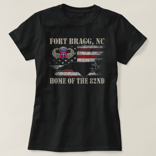 Fort Bragg NC Home of the 82nd Airborne Tshirt, Ve T-shirt (Design voorkant)