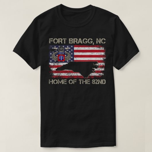 Fort Bragg NC Home of the 82nd Airborne Tshirt, Ve T-shirt (Design voorkant)