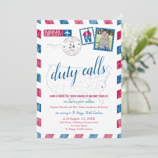 Fort Bragg, NC Militaire Verhuizing Aankondiging (Staand voorkant)