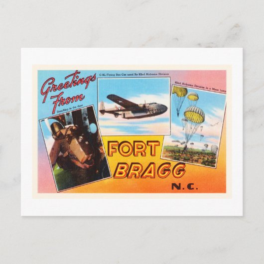 Fort Bragg North Carolina NC Old  Briefkaart- Briefkaart (Voorkant)