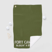 Fort Campbell Breedtegraad Lengtegraad Golfhanddoek (Insitu)