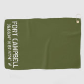 Fort Campbell Breedtegraad Lengtegraad Golfhanddoek (Horizontaal)