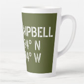Fort Campbell Breedtegraad Lengtegraad Latte Mok (Rechts)