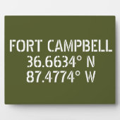 Fort Campbell Breedtegraad Lengtegraad Tafelmodel Fotoplaat (Voorkant)