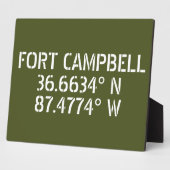 Fort Campbell Breedtegraad Lengtegraad Tafelmodel Fotoplaat (Zijkant)