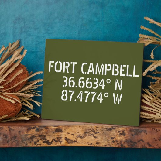 Fort Campbell Breedtegraad Lengtegraad Tafelmodel Fotoplaat (Zijkant)