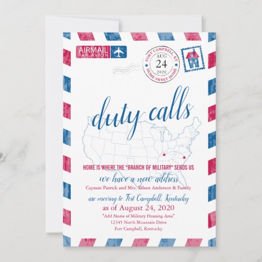 Fort Campbell KY Militaire Beweging Aankondiging (Voorkant)