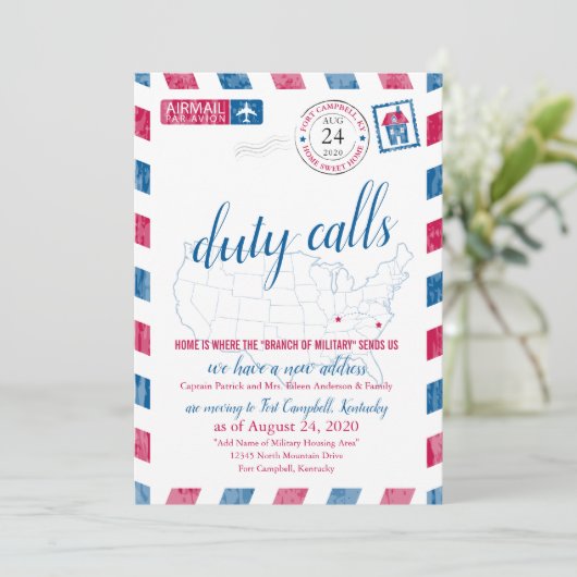 Fort Campbell KY Militaire Beweging Aankondiging (Staand voorkant)