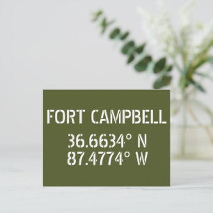 Fort Campbell Latitude-Briefkaart met lengtegraad Briefkaart