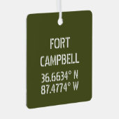 Fort Campbell Latitude Longitude - Aangepast Metalen Ornament (Voorkant Rechts)